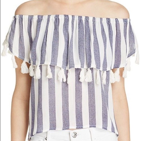 Vintage Havana Off Shoulder Striped Top - Picture 3 of 3